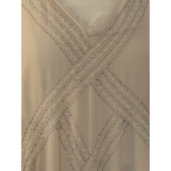 Accuracy Women’s Blouse Cream Beaded 1X - Picture 2 of 8
